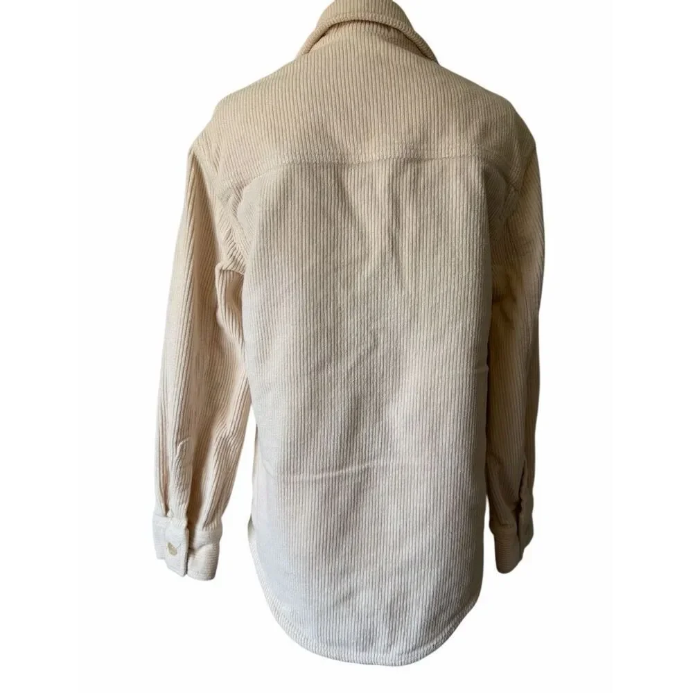 Reformation Jeans Corduroy Shacket Jacket Button‎ Front Almond Cream Small